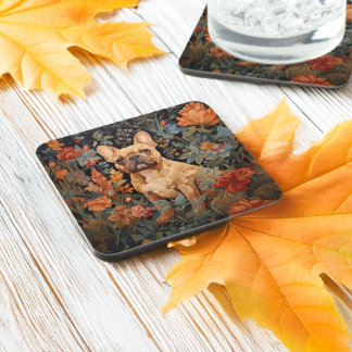 French Bulldog Frenchie Garden Tapestry Birthday Coaster