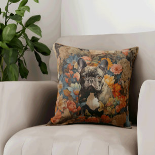 French Bulldog Frenchie Garden Tapestry Birthday Cushion