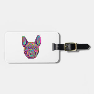 French Bulldog Frenchie head Pop art style Luggage Tag