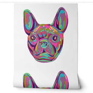 French Bulldog Frenchie head Pop art style Wallpaper