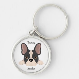 French bulldog. Frenchie Key Ring