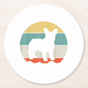 French Bulldog Frenchie Mama Women Dog Lover Gift Round Paper Coaster