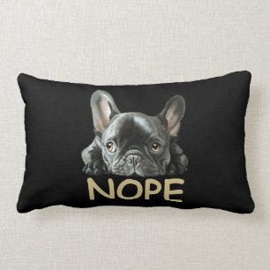 French Bulldog   Frenchie Nope Gifts Lumbar Cushion