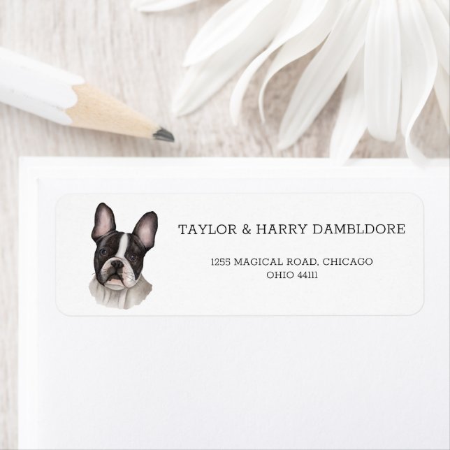 French Bulldog Frenchie Return Address Label (Insitu)