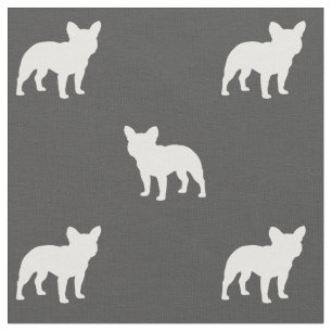 French Bulldog Frenchie Silhouettes Pattern Fabric