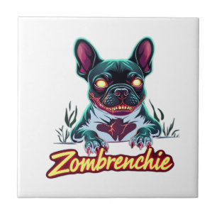 French Bulldog Frenchie Zombie Dog Halloween Essen Tile