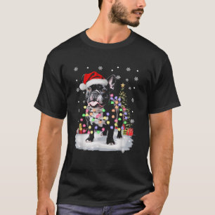 French Bulldog Frenchton Christmas Light Xmas Dad  T-Shirt