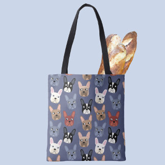 French Bulldog Fun Blue Tote Bag