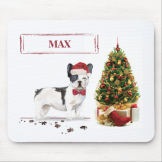 French Bulldog Funny Christmas Dog with Tree Mouse Mat