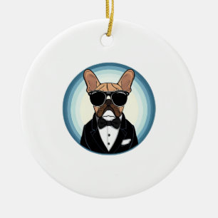 French Bulldog Funny Cute Art Ceramic Tree Decoration