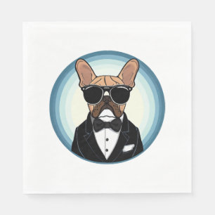 French Bulldog Funny Cute Art Napkin