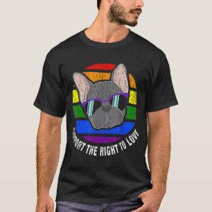 French Bulldog Gay Rainbow Flag Sunset LGBT Pride  T-Shirt