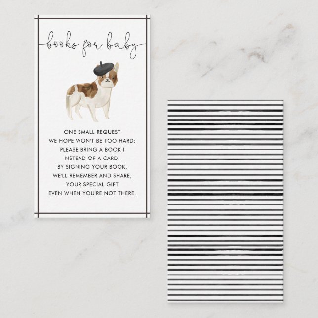 French Bulldog Gender Neutral Books For Baby Enclosure Card (Front/Back)
