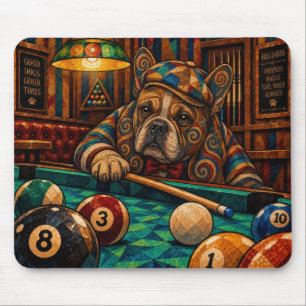 French Bulldog, Geometric Mosaic Mouse Mat