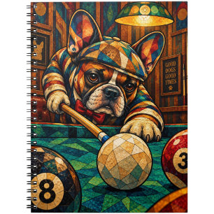 French Bulldog, Geometric Mosaic Notebook