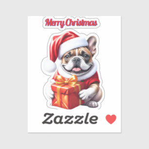 French Bulldog Geschenk mit Schleife Christmas