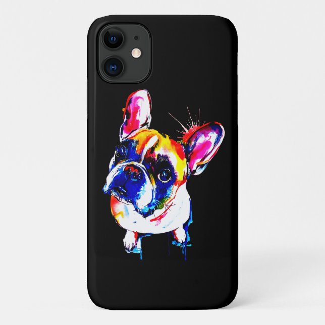 French Bulldog Gift | Cute Frenchie Colourful Art Case-Mate iPhone Case (Back)