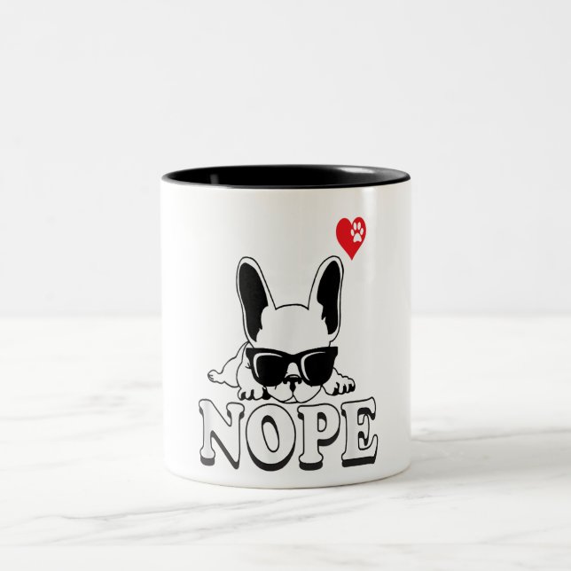 French Bulldog Gift Two-Tone Coffee Mug (Center)