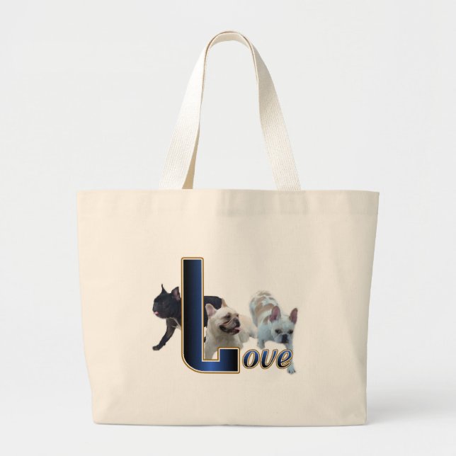 French Bulldog Gifts Large Tote Bag (Front)