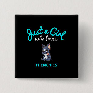 French Bulldog Girls Kids French Bulldog Gift 15 Cm Square Badge