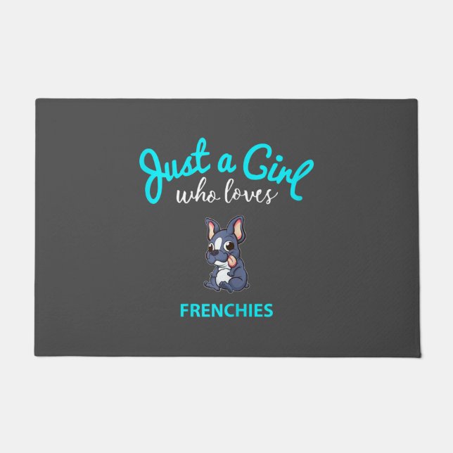 French Bulldog Girls Kids French Bulldog Gift Doormat (Front)