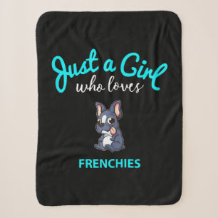 French Bulldog Girls Kids French Bulldog Gift Sherpa Blanket