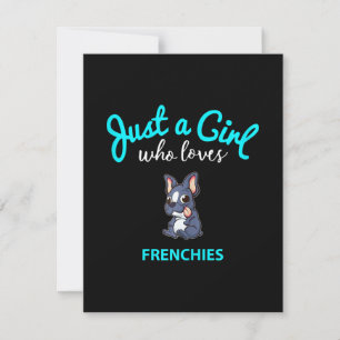 French Bulldog Girls Kids French Bulldog Gift Thank You Card