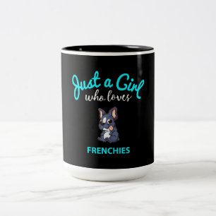 French Bulldog Girls Kids French Bulldog Gift Two-Tone Coffee Mug