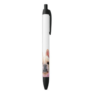 French Bulldog Glam Illustration  Black Ink Pen