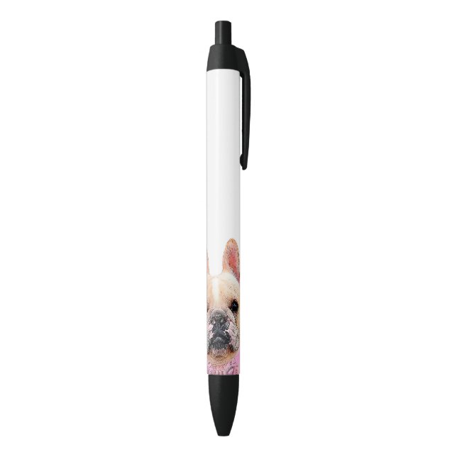 French Bulldog Glam Illustration  Black Ink Pen (Bottom (Vertical))