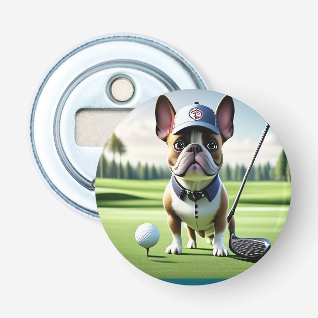 French Bulldog golf course vacation Bulldog Bottle Opener (Front)