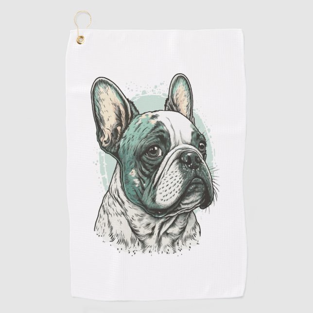 French bulldog golf towel (Front)