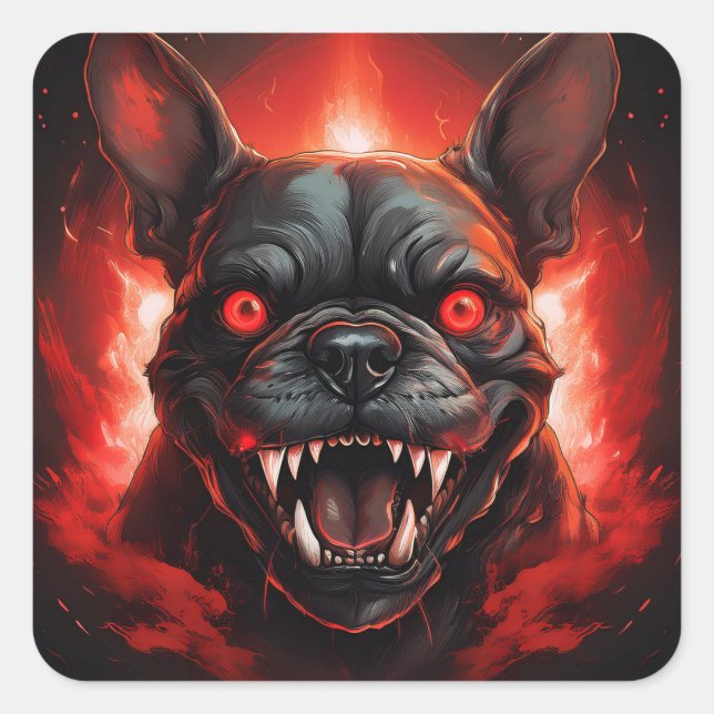 French Bulldog Gone Wrong Square Sticker (Front)