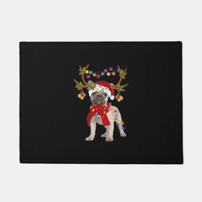 French Bulldog Gorgeous Reindeer Christmas Tree Doormat (Front)