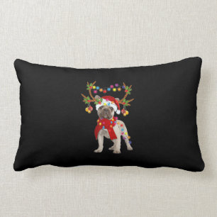 French Bulldog Gorgeous Reindeer Christmas Tree Lumbar Cushion
