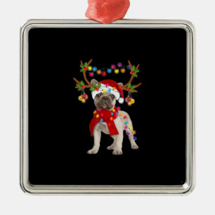 French Bulldog Gorgeous Reindeer Christmas Tree Metal Tree Decoration