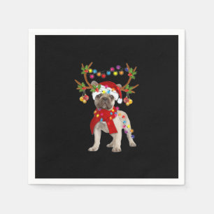 French Bulldog Gorgeous Reindeer Christmas Tree Napkin