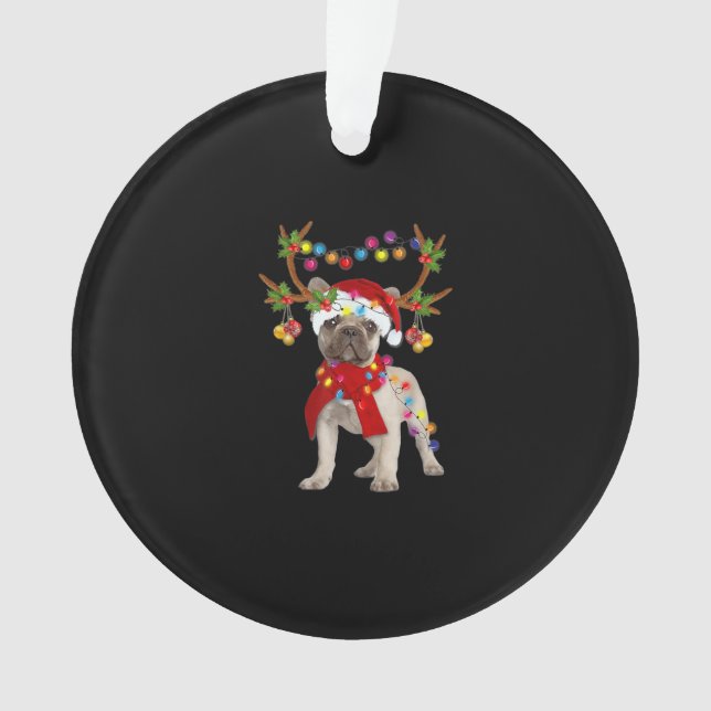 French Bulldog Gorgeous Reindeer Christmas Tree Ornament (Front)