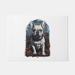 French Bulldog Gothic Floral Doormat