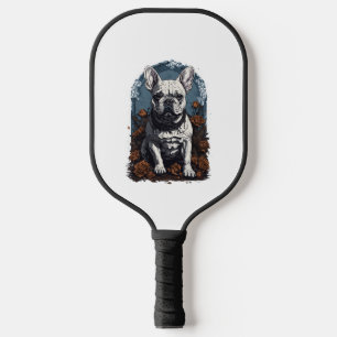 French Bulldog Gothic Floral Pickleball Paddle