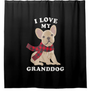 french bulldog   grandma xmas gift shower curtain