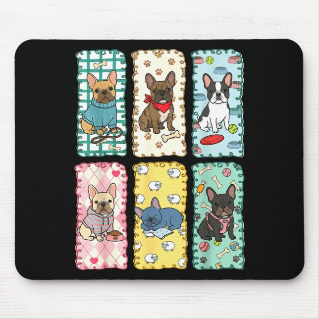 French Bulldog Graphic Art Mouse Mat (Front)
