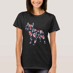 French Bulldog Graphic Roses Floral Frenchie Dog D T-Shirt