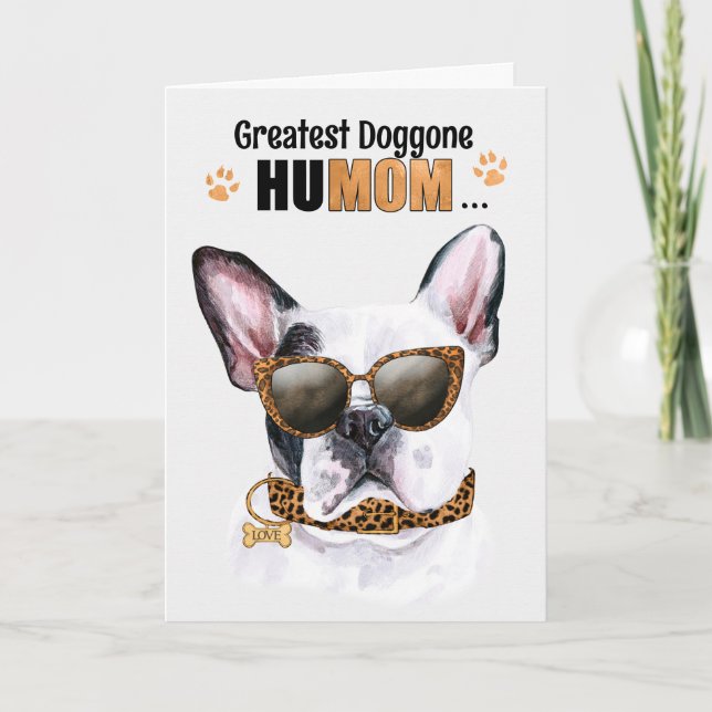French Bulldog Greatest HuMOM Mother's Day Holiday Card (Front)