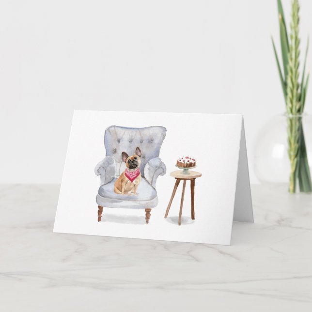French Bulldog Greeting Card Birthday Card (Front)