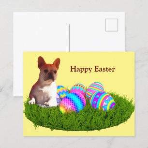 French Bulldog Greeting Card Easter Holiday