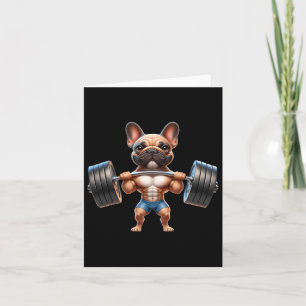 French Bulldog Gym Frenchie Weightlifter Bodybuild Card