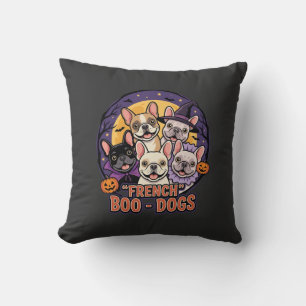 French Bulldog Halloween Boo Dogs Vector Cushion