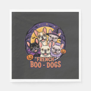 French Bulldog Halloween Boo Dogs Vector Napkin