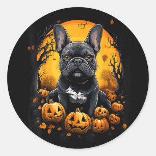 French Bulldog Halloween Classic Round Sticker